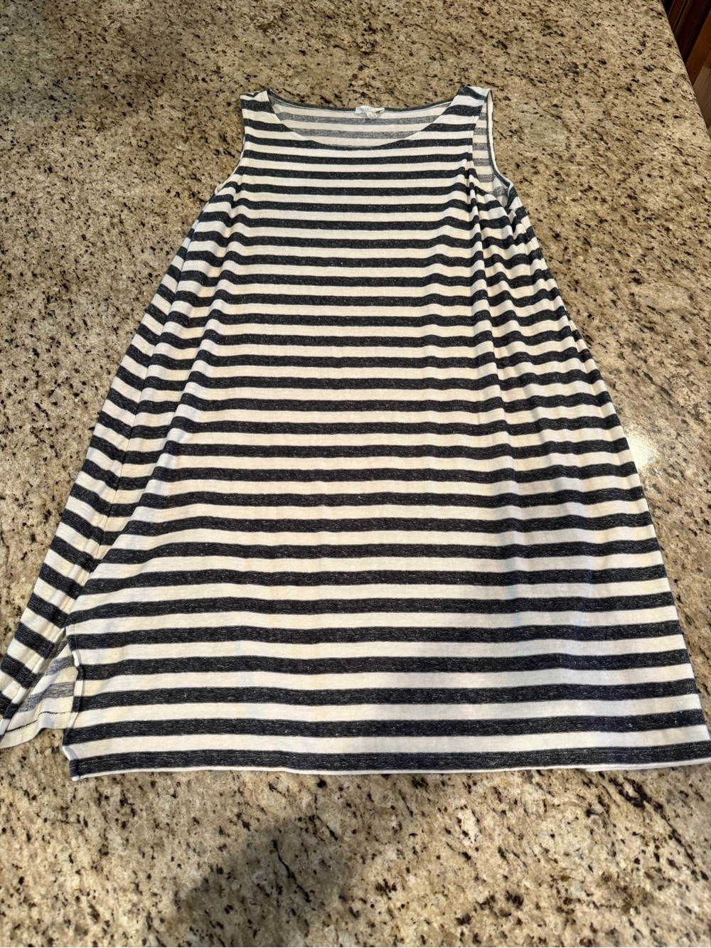 Eileen Fisher Black and White Striped Midi Dress